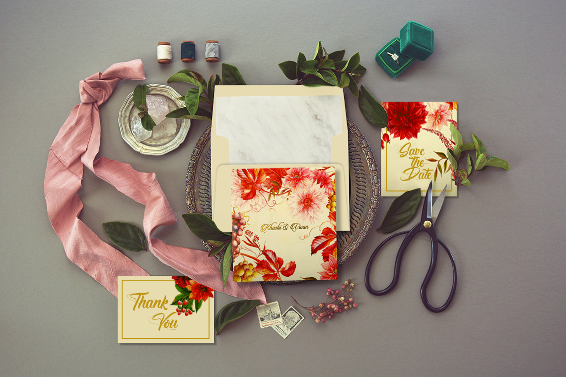 Floral Wedding Invitations And Cards Indianweddingcards